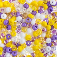 Czech Glass Seed Beads Size 6/0 - Pansies Mix