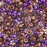Czech Glass Seed Beads Size 6/0 - Purple Copper Mix