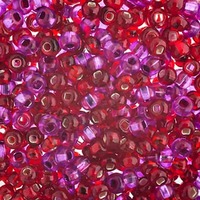 Czech Glass Seed Beads Size 6/0 - Red Purple Mix
