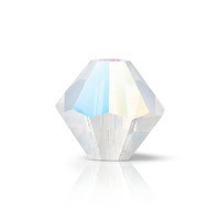 Preciosa Crystal Bicone Beads - White Opal Glitter x 6mm
