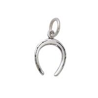 Sterling Silver Charm with Jump Ring - Flat Horseshoe