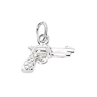 Sterling Silver Charm with Jump Ring - Gun