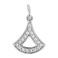 Sterling Silver Drop Pendant with Cubic Zirconia Crystals