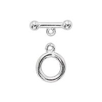 Silver Plated Round Toggle x 13mm