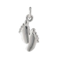 Sterling Silver Charm with Jump Ring - Baby Feet