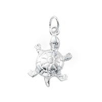 Sterling Silver Charm with Jump Ring - Turtle x 18mm