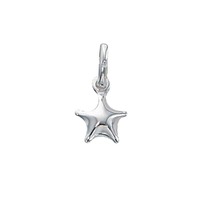 Sterling Silver Charm with Jump Ring - Small Puffed Star