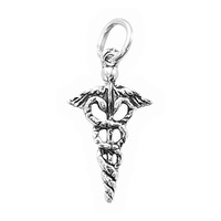 Sterling Silver Charm with Jump Ring - Medical Symbol