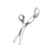 Sterling Silver Charm with Jump Ring - Scissors