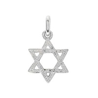 Sterling Silver Charm with Jump Ring - Star of David Cubic Zirconia