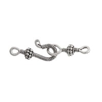 Hook and Eye Clasp Wire Wrapped - Antique Silver