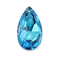 Crystal Lane Faceted Teardrop Pendant - Aqua x 38mm