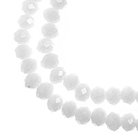 Crystal Lane Faceted Rondelle Beads - Opaque White Matte