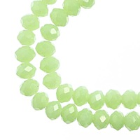 Crystal Lane Faceted Rondelle Beads - Opaque Light Green