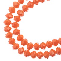 Crystal Lane Faceted Rondelle Beads - Opaque Orange