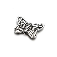 Butterfly Beads - Antique Silver 14mm x 10