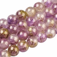 Crackle Glass Beads - Golden Plum Blossom 8mm x 10