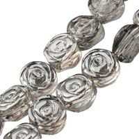 Glass Beads - Moonstone Shadow Rose 20 x 6mm