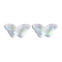 Butterfly Glass Beads - Enchanted Rainbow Flutter x 15mm