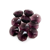 Preciosa Crystal Octagons - Amethyst Double Hole x 14mm
