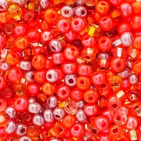 Czech Glass Seed Beads Size 6/0 - Royal Tangerine Mix