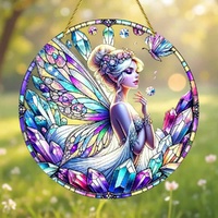 Acrylic Suncatcher Disc – Crystal Garden Fairy (Large)