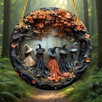 Acrylic Suncatcher Disc – Twilight Witches Gathering (Large)