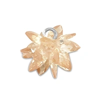 Cubic Zirconia Flower Charm – Champagne Copper 12mm
