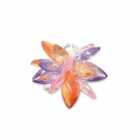 Cubic Zirconia Flower Charm – Rainbow Bloom 12mm
