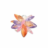 Cubic Zirconia Flower Charm – Rainbow Bloom 12mm