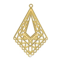 Bohemian Triangle Chandelier Pendant – Gold Stainless Steel 48x29mm