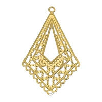 Bohemian Triangle Chandelier Pendant – Gold Stainless Steel 48x29mm