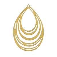 Bohemian Teardrop Chandelier Pendant – Gold Stainless Steel 37x24mm