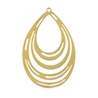Bohemian Teardrop Chandelier Pendant – Gold Stainless Steel 37x24mm