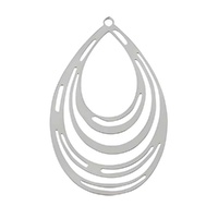 Stainless Steel Bohemian Drop Pendant – Silver 37x24mm