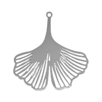 Bohemian Ginkgo Leaf Charm – Silver Plated Brass