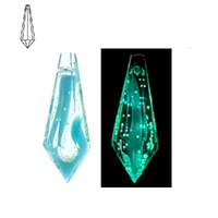 Luminous Aqua Crystal Point Bead – 38mm Chandelier Pendant