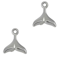 Stainless Steel Whale Tail Charm – Silver Pendant