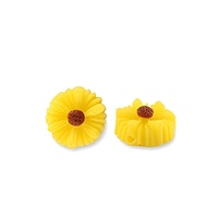 Sunshine Yellow Resin Flower Beads 8mm – Pack of 10