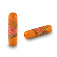 Glass Tube Flower Beads – Sunset Rose Glow 20x6mm (Pack of 6)