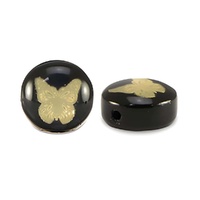 Black Glass Butterfly Beads – Midnight Elegance 8mm (Pack of 6)