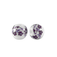 Ceramic Round Beads – White Lotus Purple 6mm (Pack of 10)