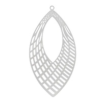 Stainless Steel Bohemian Leaf Charm – 56x29mm