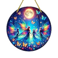 Acrylic Suncatcher Disc – Enchanted Moonlit Fairies Suncatcher