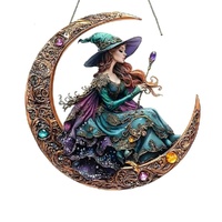Acrylic Suncatcher Disc – Moonlit Enchantress (Large)