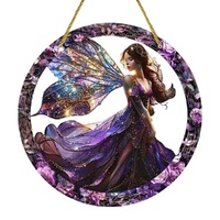 Acrylic Suncatcher Disc – Twilight Garden Fairy (Large)