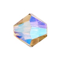 Preciosa Crystal Bicone Beads – Light Colorado Topaz Glitter 6mm (21pcs)