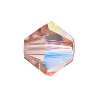 Preciosa Crystal Bicone Beads – Rose Peach AB 4mm (31pcs)