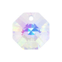 12mm Aurea Crystal Octagon – Premium Crystal AB Single Hole
