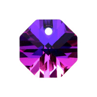 12mm Aurea Crystal Octagon – Violet Blue Single Hole Pendant